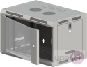 19'' 6U 600x500 wall-mounted rack cabinet, gray, glass door, FLAT PACK (for self-assembly) SW-6U-600-500-N-DSJ-OP-RP-B-S