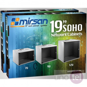 MIRSAN 19'' 9U 400mm wall-mounted cabinet, gray, glass door FLAT PACK (for self-assembly) MIRSAN 19'' 9U 400mm wall-mounted cabinet, gray, glass door FLAT PACK (for self-assembly)