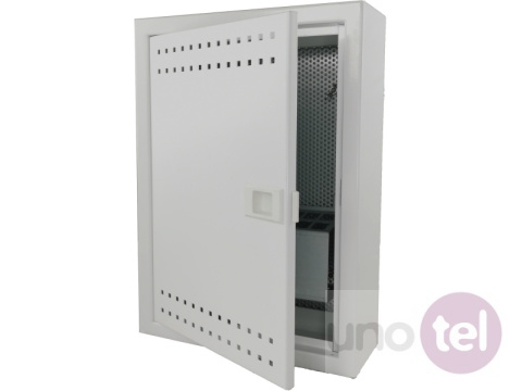 Szafka mieszkaniowa, teletechniczna, FTTH 350x250x90, natynkowa, drzwi perforowane, 1 x gn. elektryczne, 14 x gn. keystone Szafka mieszkaniowa, teletechniczna, FTTH 350x250x90, natynkowa, drzwi perforowane, 1 x gn. elektryczne, 14 x gn. keystone