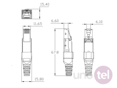 Wtyk RJ45 STP kat.6A wt111 Wtyk RJ45 STP kat.6A wt111