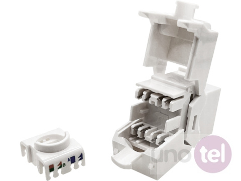 RJ45 keystone module tool-less UTP cat.5E, white RJ45 keystone module tool-less UTP cat.5E, white