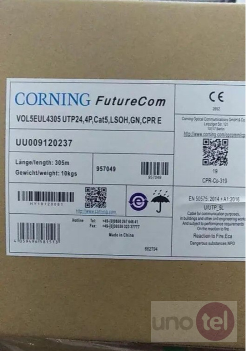 Everon® Copper Datacom U/UTP 200/24 cable Category 5e, LSZH/FRNC, Eca UU009120237 Everon® Copper Datacom U/UTP 200/24 cable Category 5e, LSZH/FRNC, Eca UU009120237