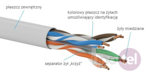 Skrętka UTP kat.6 powłoka LSOH euroklasa Dca karton 305m KIU6LSOH305D Skrętka UTP kat.6 powłoka LSOH euroklasa Dca karton 305m KIU6LSOH305D