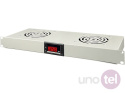 Panel wentylacyjny 19'' 1U, 2 wentylatory, termostat, kolor szary