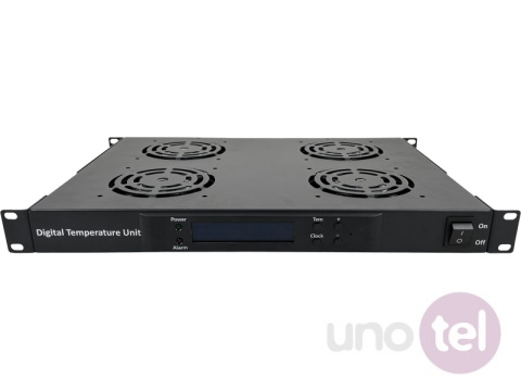 19'' 1U ventilation panel, 4 fans, digital, black 19'' 1U ventilation panel, 4 fans, digital, black