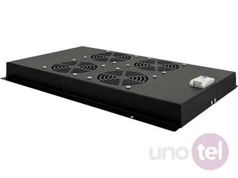 Roof ventilation panel, 4 fans with thermostat, black, for WireArte DC server cabinets Roof ventilation panel, 4 fans with thermostat, black, for WireArte DC server cabinets