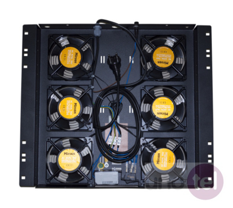 Panel wentylacyjny 6 wentylatorów, termostat analogowy, czarny MR.FAN6AT.01 Panel wentylacyjny 6 wentylatorów, termostat analogowy, czarny MR.FAN6AT.01