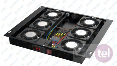 Panel wentylacyjny 6 wentylatorów, termostat cyfrowy, czarny MR.FAN6DT.01 Panel wentylacyjny 6 wentylatorów, termostat cyfrowy, czarny MR.FAN6DT.01