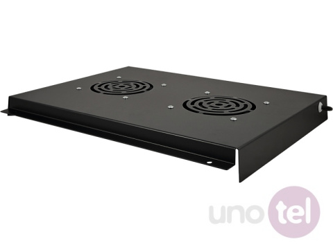 Roof ventilation panel, 2 fans, for 600x600 network cabinets, black Roof ventilation panel, 2 fans, for 600x600 network cabinets, black