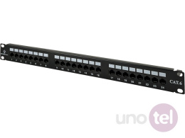 Patch panel UTP kat.6 24 porty LSA z półką 1U ALANTEC