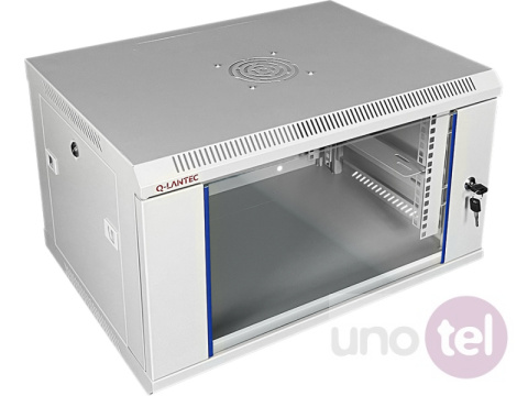Wall mounted 19'' rack cabinet 6U 600x450, glass door SW-6U-600-450-N-DSJ-OP-RP-B-S Wall mounted 19'' rack cabinet 6U 600x450, glass door SW-6U-600-450-N-DSJ-OP-RP-B-S
