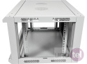 Wisząca szafka rackowa 6U drzwi przeszklone, do samodzielnego montażu SW-6U-600-500-N-DSJ-OP-RP-B-S