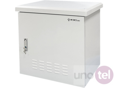 Outdoor wall-mounted rack cabinet IP55 9U 600x450 metal doors, gray SZ-9U-600-450-01-S Outdoor wall-mounted rack cabinet IP55 9U 600x450 metal doors, gray SZ-9U-600-450-01-S