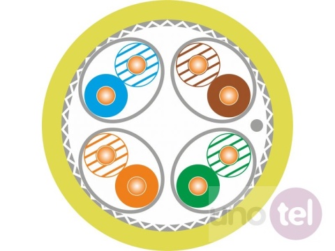 Kabel S/FTP kat.7 LSOH B2ca 4x2x23AWG 500m żółta powłoka WireArte KIS7LSOH500YB Kabel S/FTP kat.7 LSOH B2ca 4x2x23AWG 500m żółta powłoka WireArte KIS7LSOH500YB