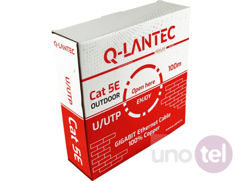 Kabel zewnętrzny suchy U/UTP kat.5e PE Eca 4x2x24AWG 100m Q-LANTEC KIU5OUTS100Q Kabel zewnętrzny suchy U/UTP kat.5e PE Eca 4x2x24AWG 100m Q-LANTEC KIU5OUTS100Q