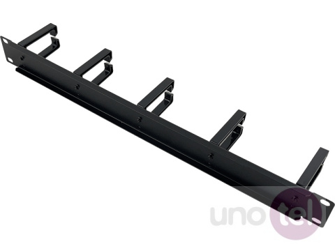 Organizator kabli 1U 19" 5 plastikowych uchwytów, czarny Organizator kabli 1U 19" 5 plastikowych uchwytów, czarny