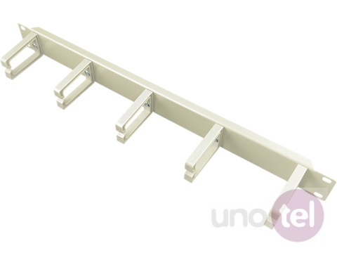 Organizator kabli 1U 19'' 5 plastikowych uchwytów, szary Organizator kabli 1U 19'' 5 plastikowych uchwytów, szary