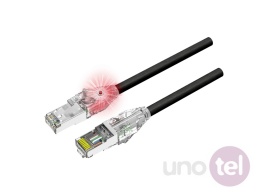 Patchcord U/FTP kat.6A LSOH 1m czarny z wbudowaną identyfikacją LED WireArte KKF6ABLK1.0L