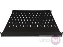 Adjustable shelf 19'' 1U depth 500-900mm, black, 4 fixing points ALANTEC