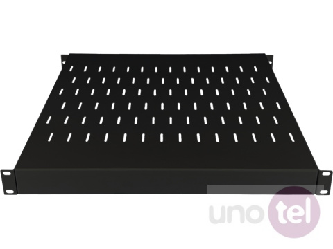Adjustable shelf 19'' 1U depth 500-900mm, black, 4 fixing points ALANTEC Adjustable shelf 19'' 1U depth 500-900mm, black, 4 fixing points ALANTEC