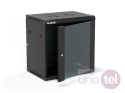 Szafa wisząca 19'' 12U 600x450, złożona, drzwi szklane, tył osłona pełna demontowalna, czarna SW-12U-600-450-01-CA Szafa wisząca 19'' 12U 600x450, złożona, drzwi szklane, tył osłona pełna demontowalna, czarna SW-12U-600-450-01-CA