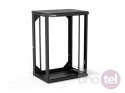 Szafa wisząca 19'' 18U 600x450, drzwi szklane, tył osłona pełna demontowalna, czarna, Flat Pack SW-18U-600-450-01-CF
