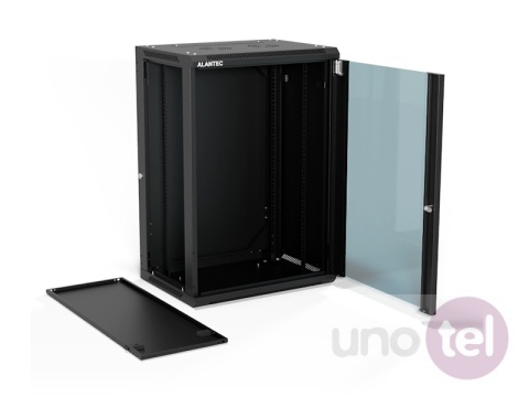 Szafa wisząca 19'' 18U 600x450, złożona, drzwi szklane, tył osłona pełna demontowalna, czarna SW-18U-600-450-01-CA Szafa wisząca 19'' 18U 600x450, złożona, drzwi szklane, tył osłona pełna demontowalna, czarna SW-18U-600-450-01-CA