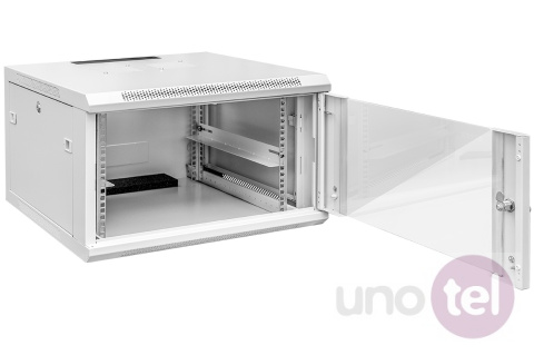 Szafa wisząca rack 19'' 9U 600x450 szara szklane drzwi Toten Szafa wisząca rack 19'' 9U 600x450 szara szklane drzwi Toten