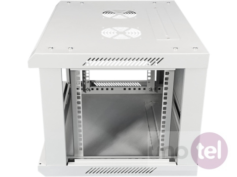Szafa wisząca rack 19'' 6U 600x450 drzwi szklane kolor szary Szafa wisząca rack 19'' 6U 600x450 drzwi szklane kolor szary