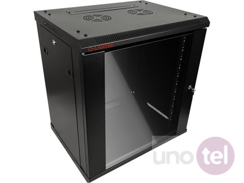 Szafa wisząca rack 19'' 9U 600x450 drzwi szklane kolor czarny Szafa wisząca rack 19'' 9U 600x450 drzwi szklane kolor czarny