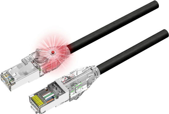 Patchcord kat.6A podświetlenie LED