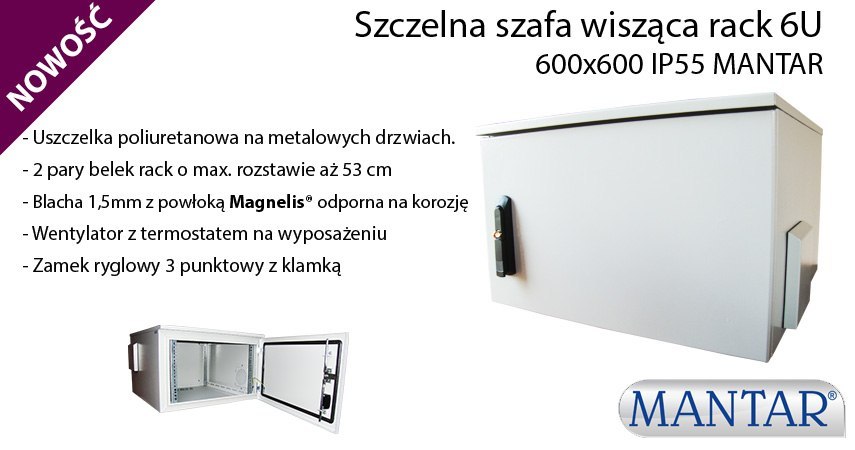 Szafa zewnętrzna rack IP55 6U 600x600